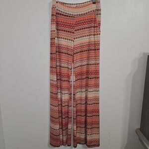 P#19 Veronicam Wide Leg Size L Women's Multicolor Striped Pants